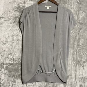 Banana Republic Womens XS Gray Open Front Cardigan Short Sleeve Lightweight Knit